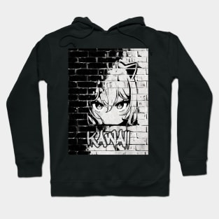 Kawaii Aesthetic Manga Nekomimi Anime Cat Girl Graffiti Art Style Hoodie